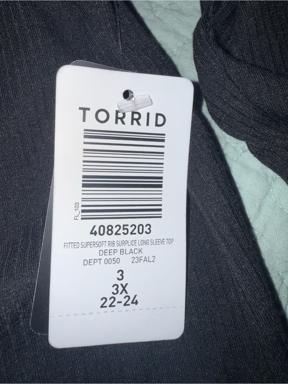torrid Black Ribbed Surplice Long Sleeve Top NWT - Picture 5 of 5